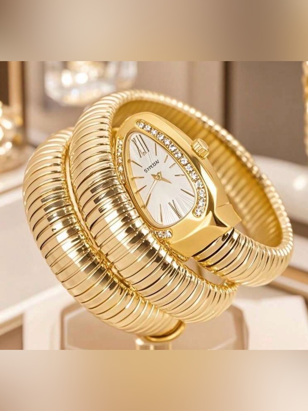 Gold-Tone Bracelet Watch Like New